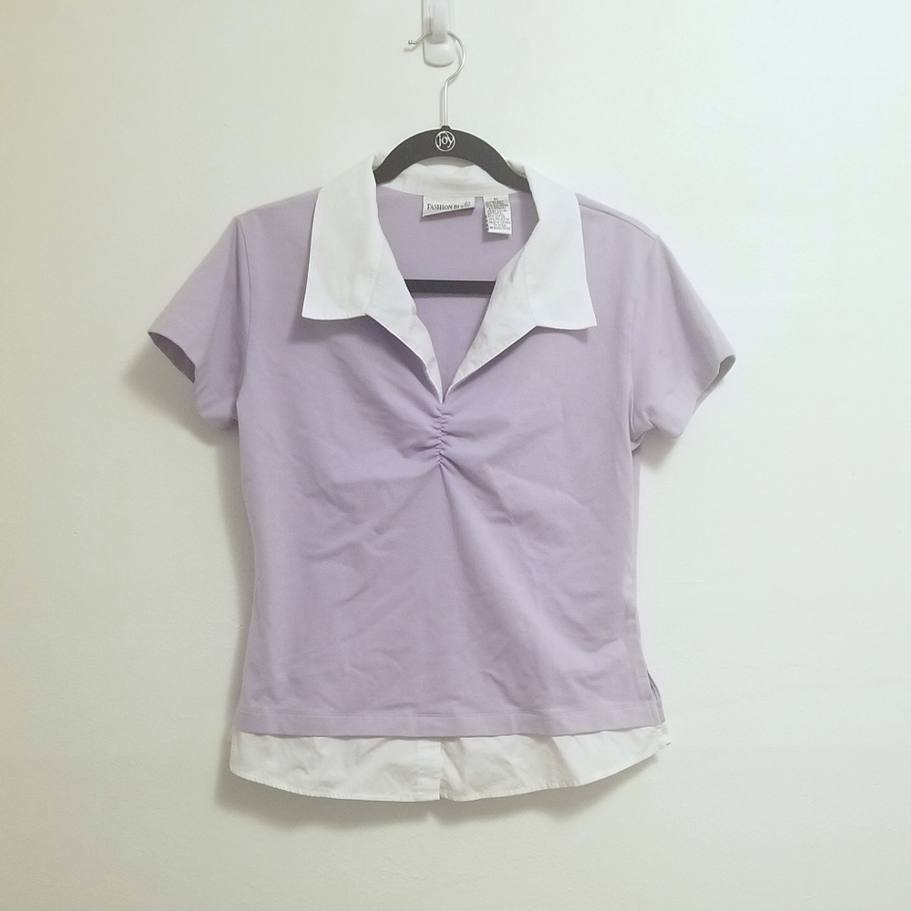2/$20 Fashion Bug XL Lilac Layered Look Blouse